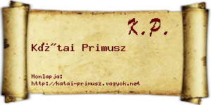 Kátai Primusz névjegykártya
